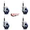 Service Caster 4'' Solid Poly Swivel 3/4'' Expanding Stem Caster Set with Brake, 4PK SCC-EX20S414-SPUS-TLB-34-4 - alternate 2